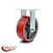Service Caster 6 Inch Red Poly on Cast Iron Wheel Rigid Caster with Roller Bearing SCC SCC-30R620-PUR-RS - alternate 2